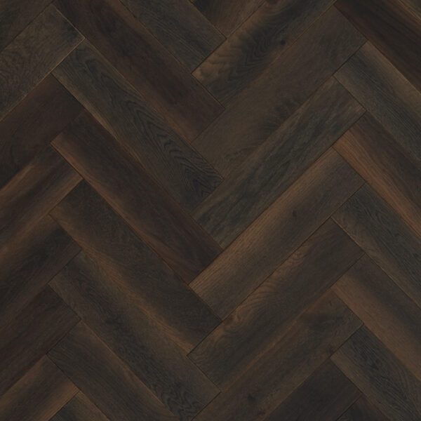 Furlong Flooring: Herringbone (14237) – Scorched Oak Brushed & UV Oiled (14/3 x 100mm)